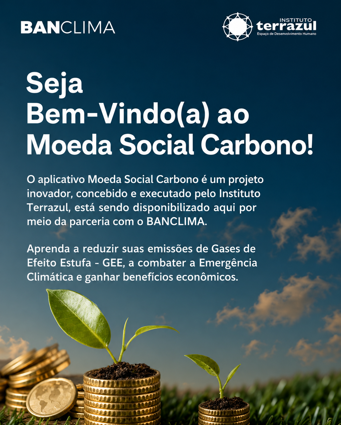 Tela APP Moeda Social Carbono